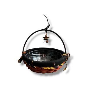 Longaberger 2006 Small Autumn Treats Basket w/ Protector Liner & Spider Charm